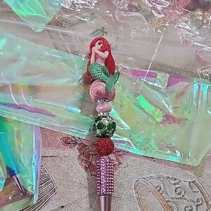 Mermaid Pen with Red and Green Details